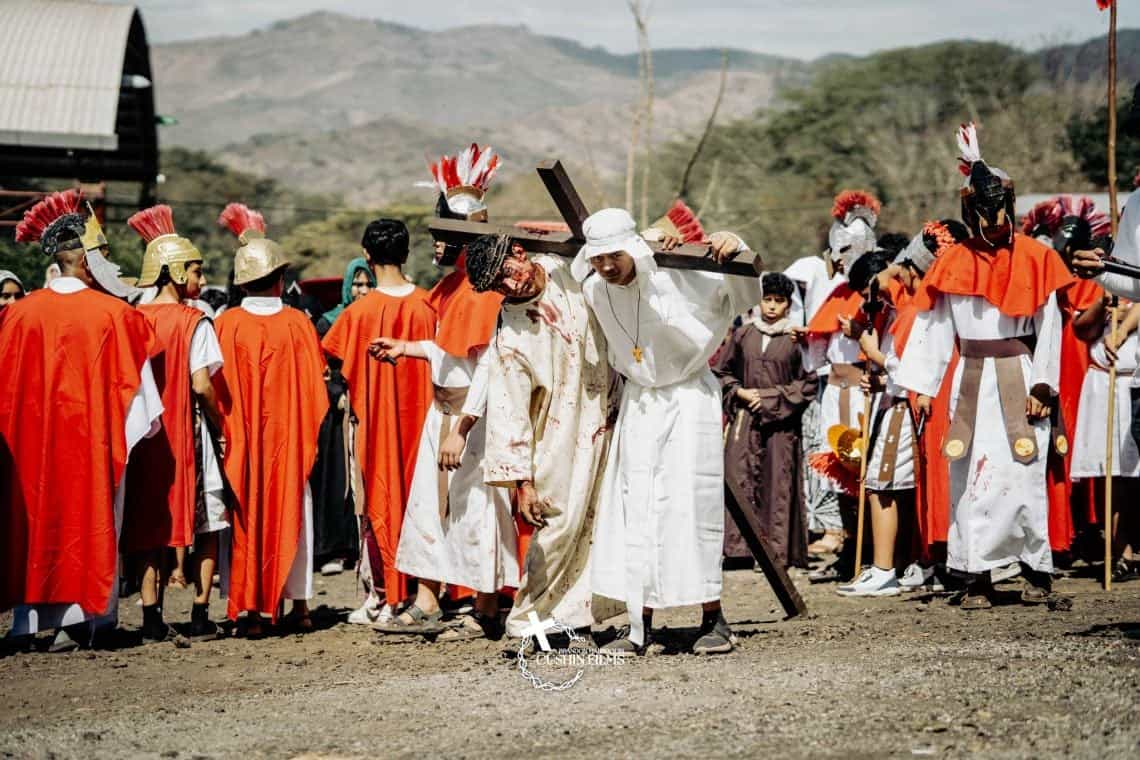 Vía Crucis en vivo, colegio Sagrado Corazón, Cuilapa, Santa Rosa