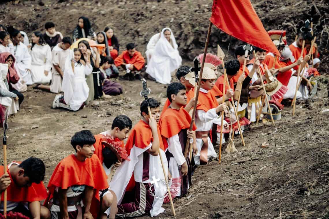 Vía Crucis en vivo, colegio Sagrado Corazón, Cuilapa, Santa Rosa