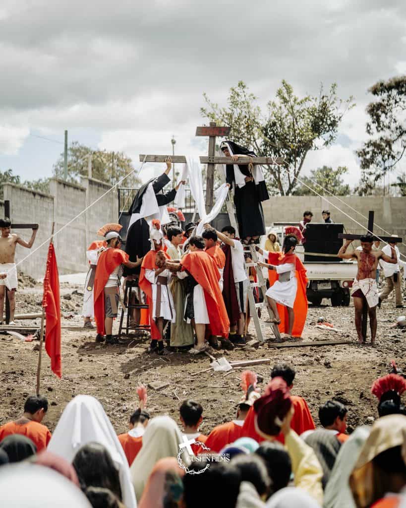 Vía Crucis en vivo, colegio Sagrado Corazón, Cuilapa, Santa Rosa