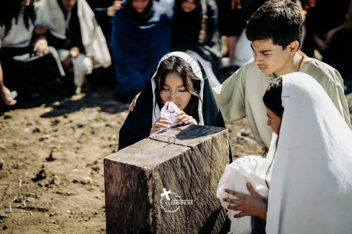 Vía Crucis en vivo, colegio Sagrado Corazón, Cuilapa, Santa Rosa