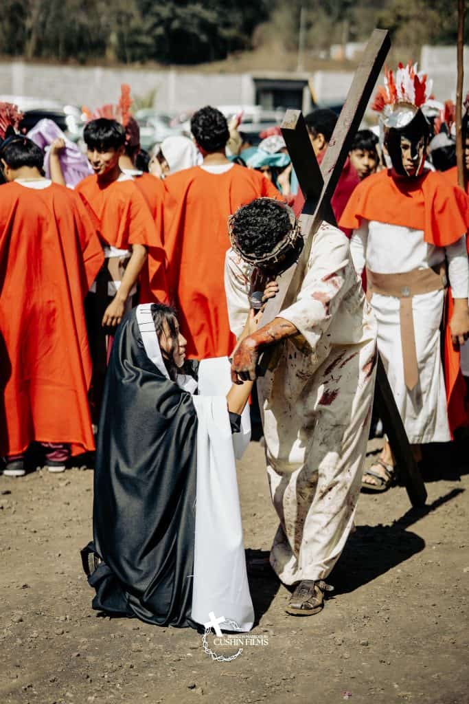 Vía Crucis en vivo, colegio Sagrado Corazón, Cuilapa, Santa Rosa