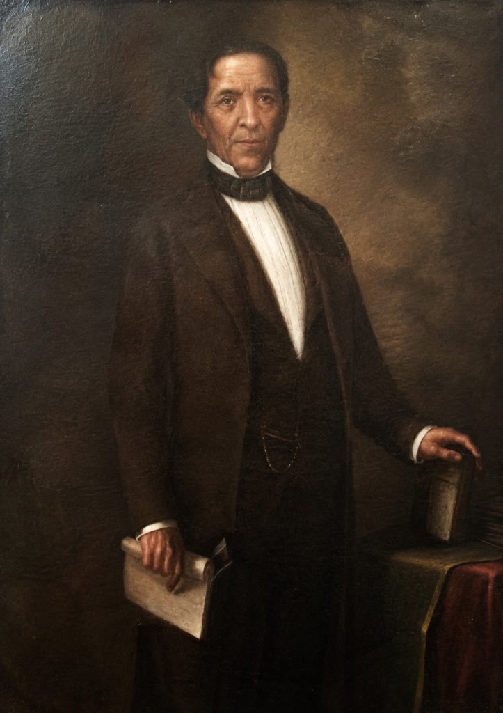 Retrato histórico del Jefe de Estado Mariano Gálvez conservado en el Museo Nacional de Historia de Guatemala.