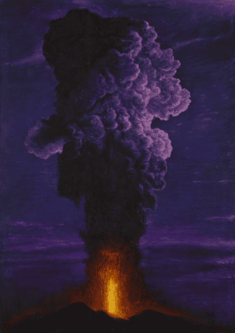 Erupciones, columnas de humo y también escenas que parecían reflejar un fin del mundo o un nuevo comienzo luminoso, salieron del pincel del maestro Rodolfo Abularach (1933-2020)
