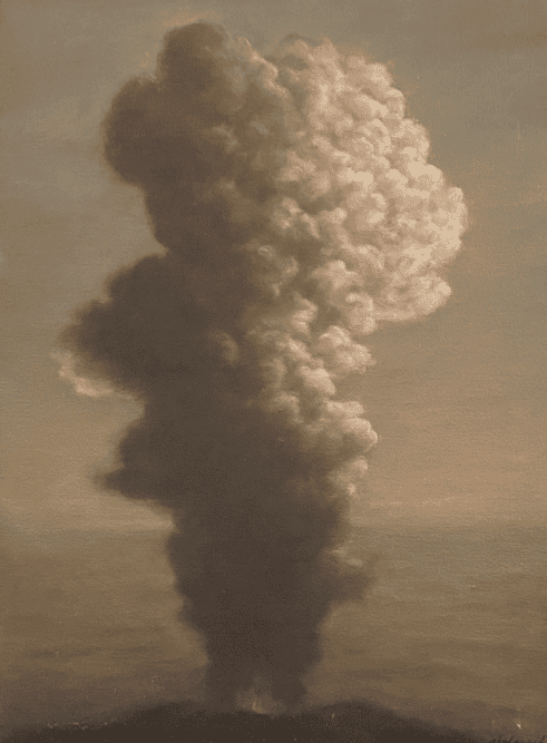 Erupciones, columnas de humo y también escenas que parecían reflejar un fin del mundo o un nuevo comienzo luminoso, salieron del pincel del maestro Rodolfo Abularach (1933-2020)