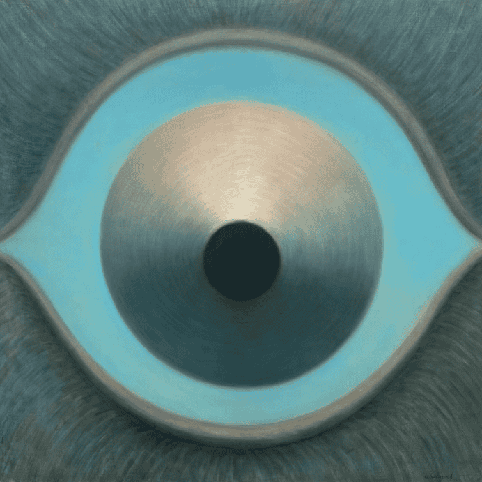 Rodolfo Abularach dibujó y pintó decenas de ojos, algunos que evidentemente lo eran y otros que llevaban el concepto a un alto nivel de abstracción: pero todos eran enigmáticos.