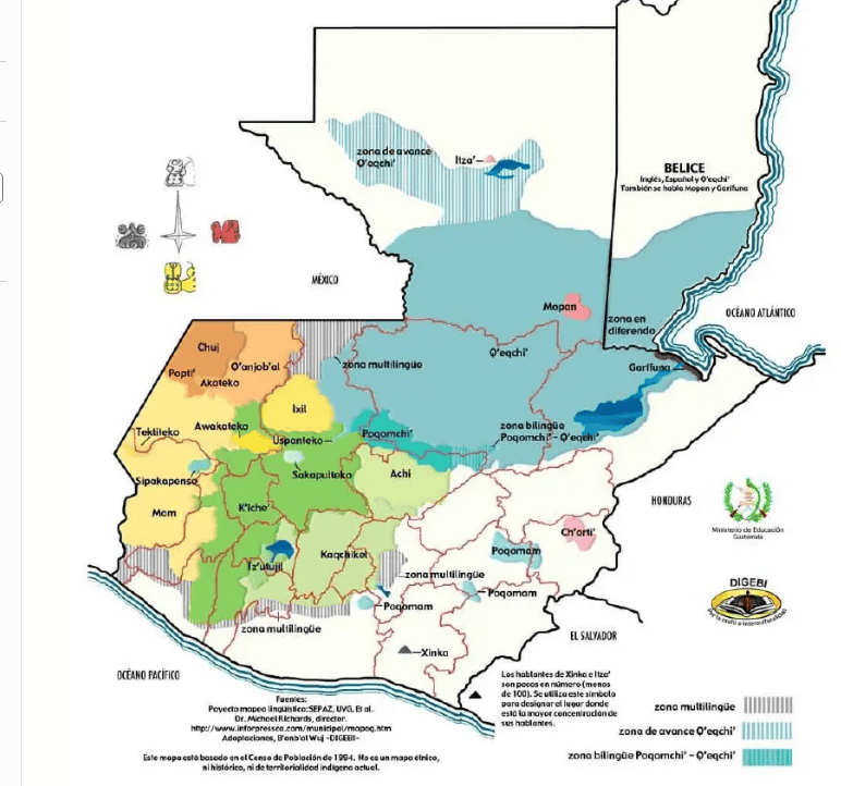 Mapa linguistico de Guatemala