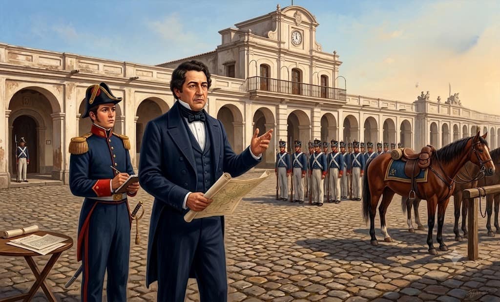 Mariano Rivera Paz era conservador pero moderado y por lo tanto trataba de encontrar algunos acuerdos con los liberales. Ello no fue posible así que encontró el apoyo de sectores ultraconservadores y también del general Rafael Carrera, caudillo de la rebelión campesina de Oriente. Ilustración Canva IA