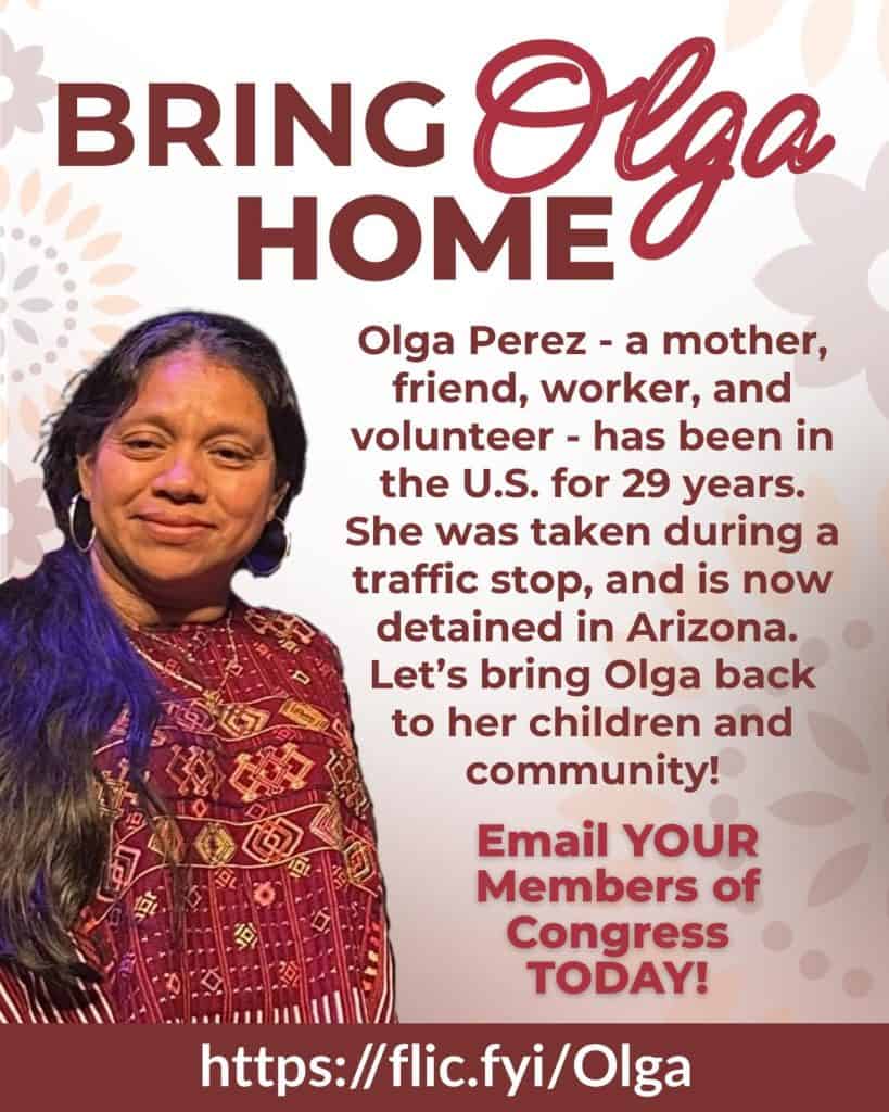 Diversas organizaciones han solicitado la liberación de la guatemalteca maya mam Olga Pérez para que pueda reunirse con sus cuatro hijos, nacidos en Estados Unidos.