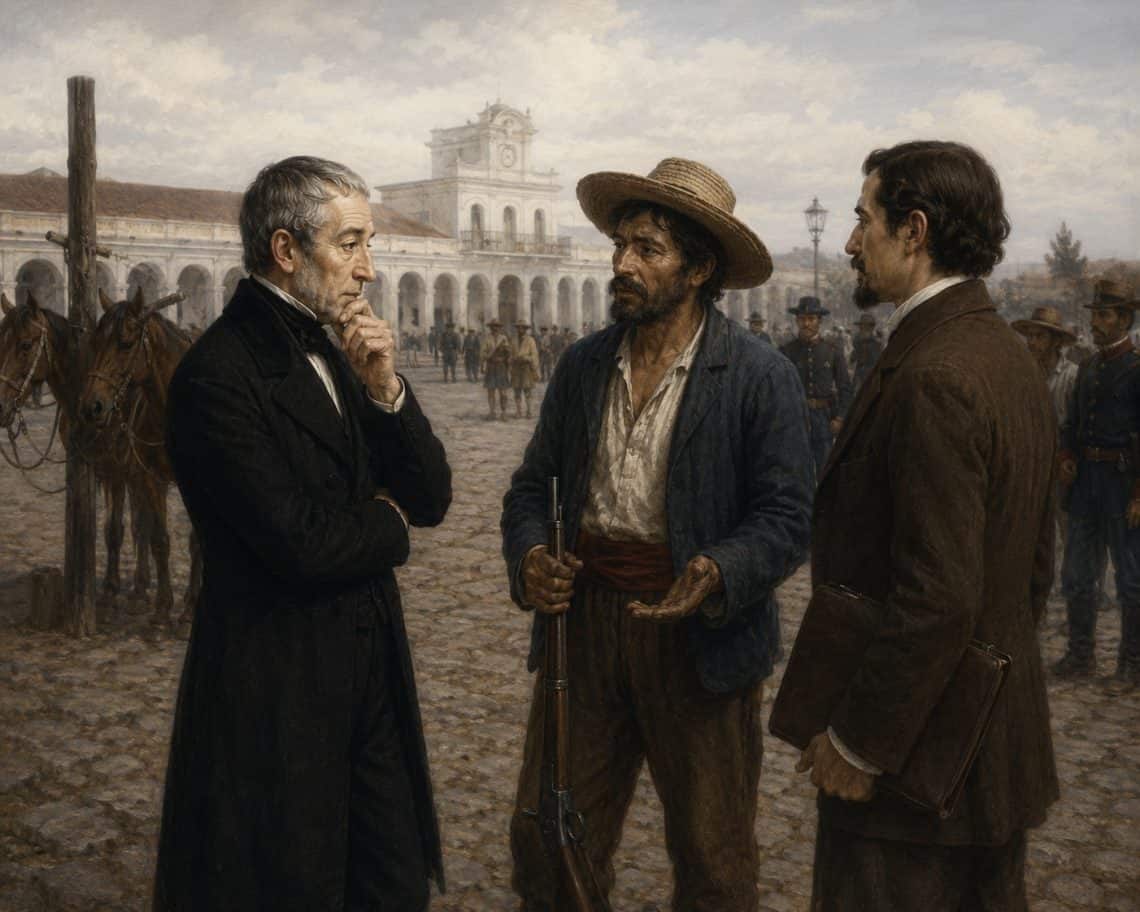 La situación alimentaria del país era crítica debido a las pérdidas de cultivos por constantes lluvias y plagas entre 1845 y 1847. Esto motivó alzamientos campesinos en el oriente guatemalteca; del otro lado, políticos liberales buscaban reinstituir de alguna forma la extinta unión centroamericana. Juan Antonio Martínez estaba en el medio de estos reclamos. (Ilustración IA basada en el retrato histórico de Martínez)