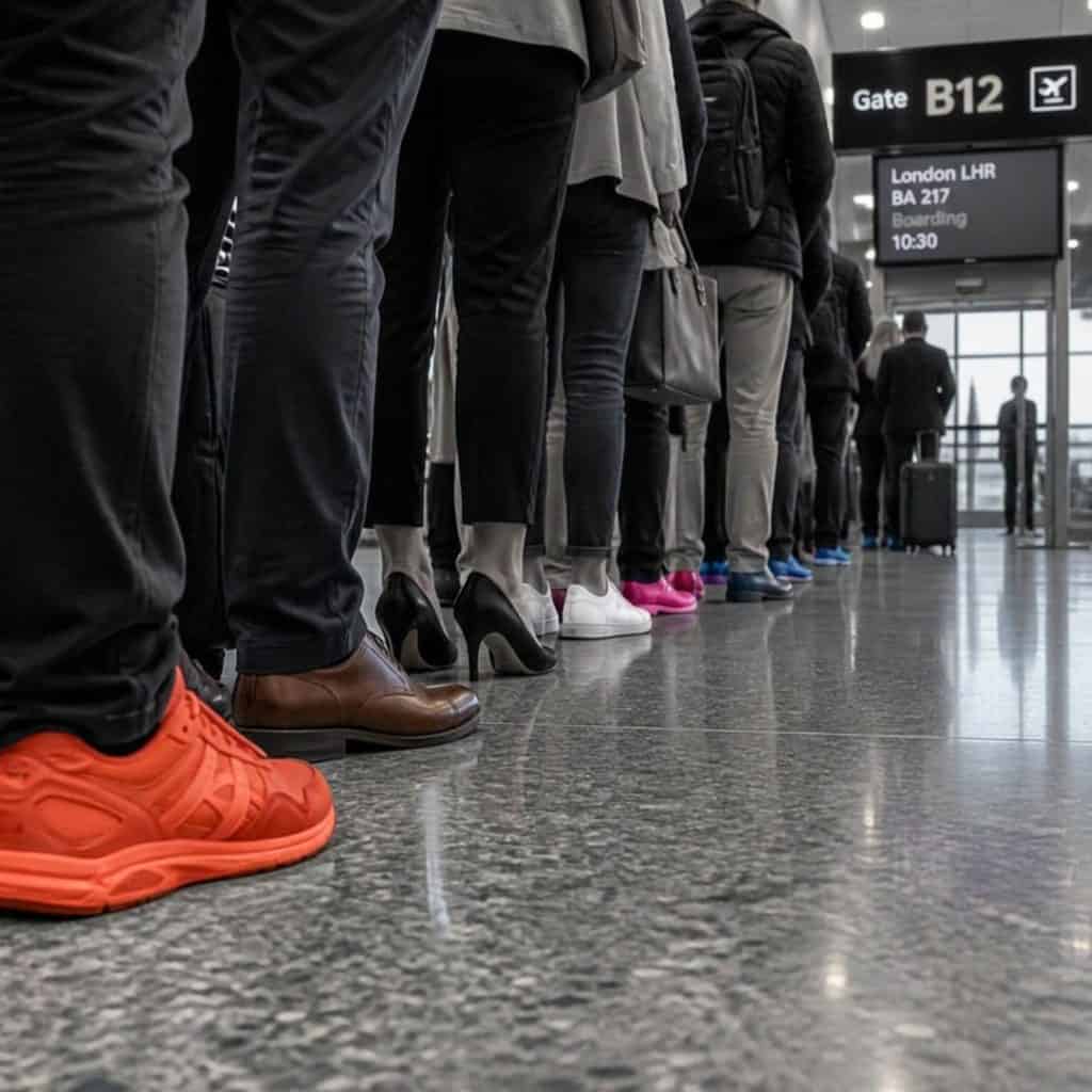 Estimaciones de logística del Aeropuerto de La Aurora establecen que al ya no tener que quitarse los zapatos se ahorrará un tiempo de alrededor de un minuto por pasajero en el área de registro de seguridad previo a llegar a las salas de espera y abordaje.