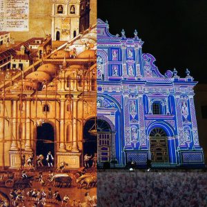 catedral de antigua guatemala pintura de 1689 y foto de 2026