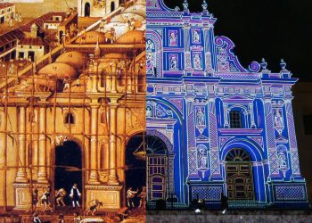 catedral de antigua guatemala pintura de 1689 y foto de 2026