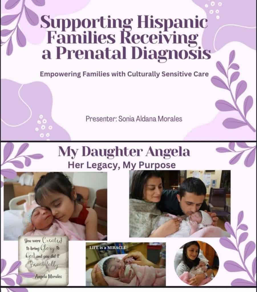 La fundación Angela's Legacy of Hope fue creada por la inspiración que Angela dejó en sus padres Sonia y Rony Morales: han llegado a brindar consuelo y animo a decenas de padres que enfrentan un diagnóstico prenatal complicado.