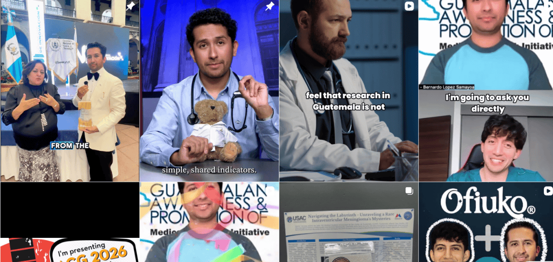 La iniciativa Guate Med Research, impulsada por el doctor Bernardo López Samayoa, desde Maryland, busca conectar a médicos guatemaltecos con canales de investigación y expertos en Estados Unidos, para registrar sus hallazgos y proveer herramientas para seguir la búsqueda de innovación en el campo de la salud. Para ir al Instagram de Guate Med Research, clic en la imagen.