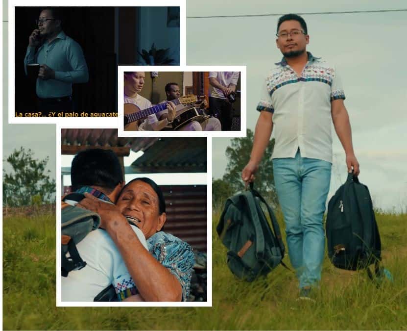 En el videoclip del tema Y volveré se presenta el gran anhelo que se mueve en el corazón de muchos migrantes guatemaltecos e hispanos: regresar un día a la casa familiar, a la tierra amada, a aquel lugar que tuvieron que dejar en busca de oportunidades: todo un himno a la perseverancia y la solidaridad. (Capturas de pantalla del videoclip. Si deseas verlo, clic en la imagen)