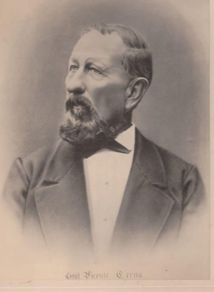 Retrato histórico de Vicente Cerna, presidente de mayo de 1865 a junio de 1871. Nació en Chiquimula en 1815 y murió en la ciudad de Guatemala en 1885.