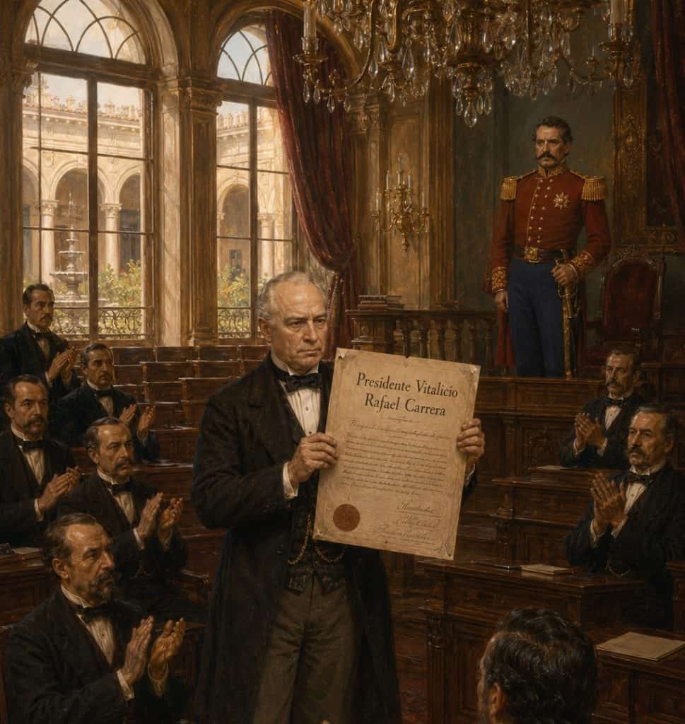 En 1854, Pedro de Aycinena promovió el nombramiento de Rafael Carrera como Presidente Vitalicio, lo cual requirió de un cambio en la constitución. Reunió apoyo entre diputados y funcionarios fieles al clan. Fue así como Carrera pudo gobernar como dictador hasta 1865.