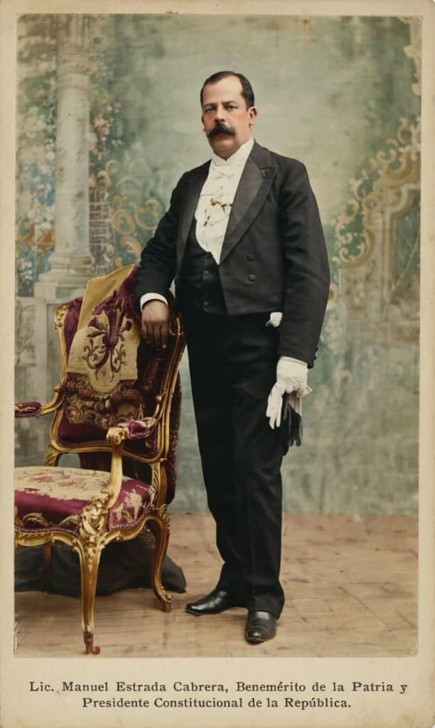Retrato del presidente Manuel Estrada Cabrera en sus primeros años de gobierno.
