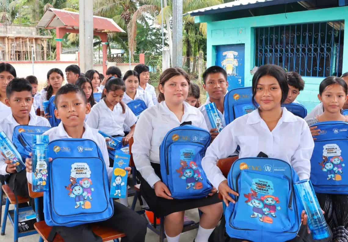 Una de las acciones que efectúa Conamigua es impulsar campañas para advertir de los peligros de la migración irregular, sobre todo entre niños y jóvenes de planteles escolares. (Foto redes Conamigua)