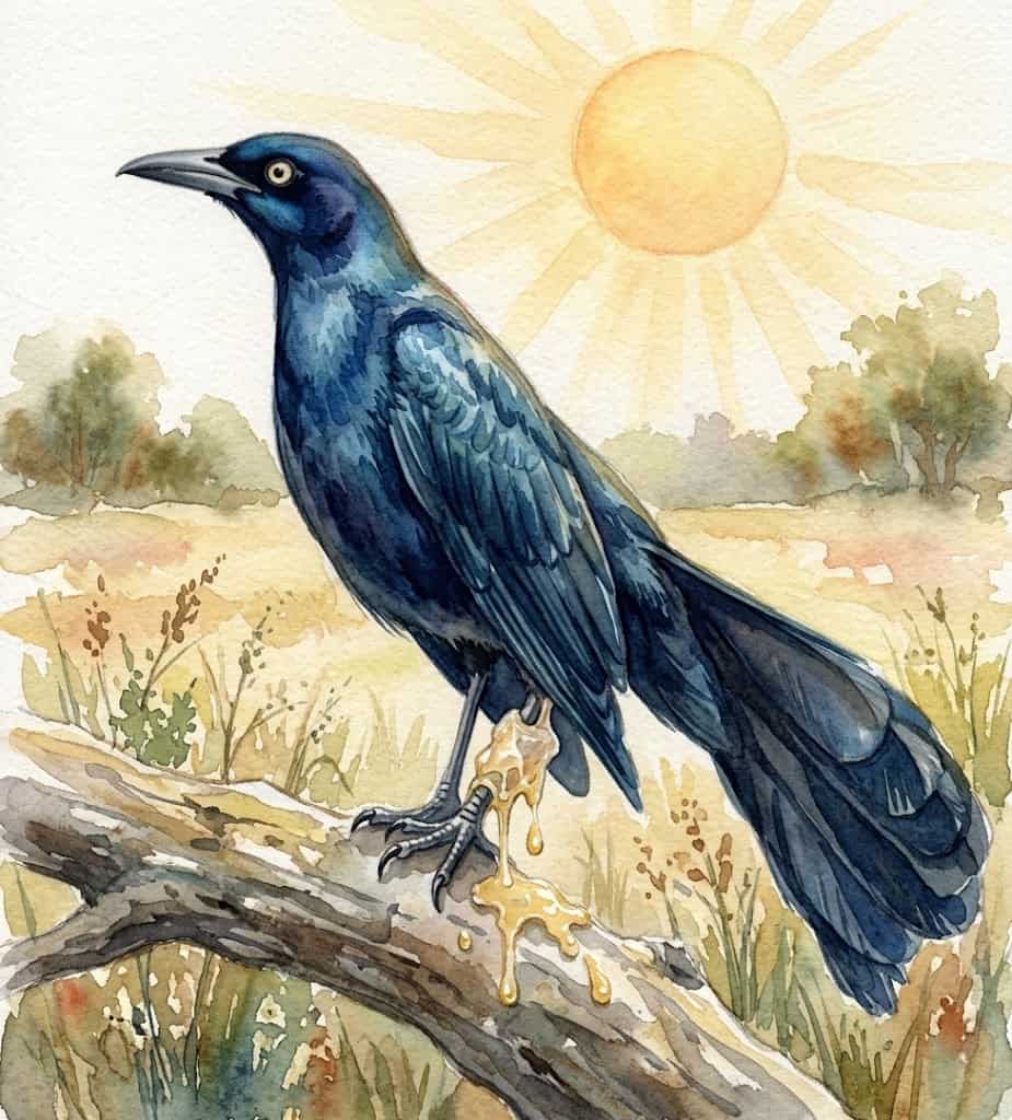 El sol derritió la bola de cera con la cual el cazador quiso reparar el daño causado a la pata del zanate