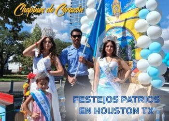 chapines de corazon representa a Guatemala en desfile de fiestas patrias en houston texas