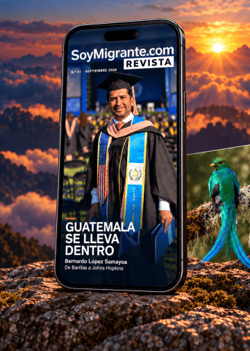 Guatemala se lleva dentro: portada de SoyMigrante REVISTA 01 con Bernardo López Samayoa, junto a un quetzal.