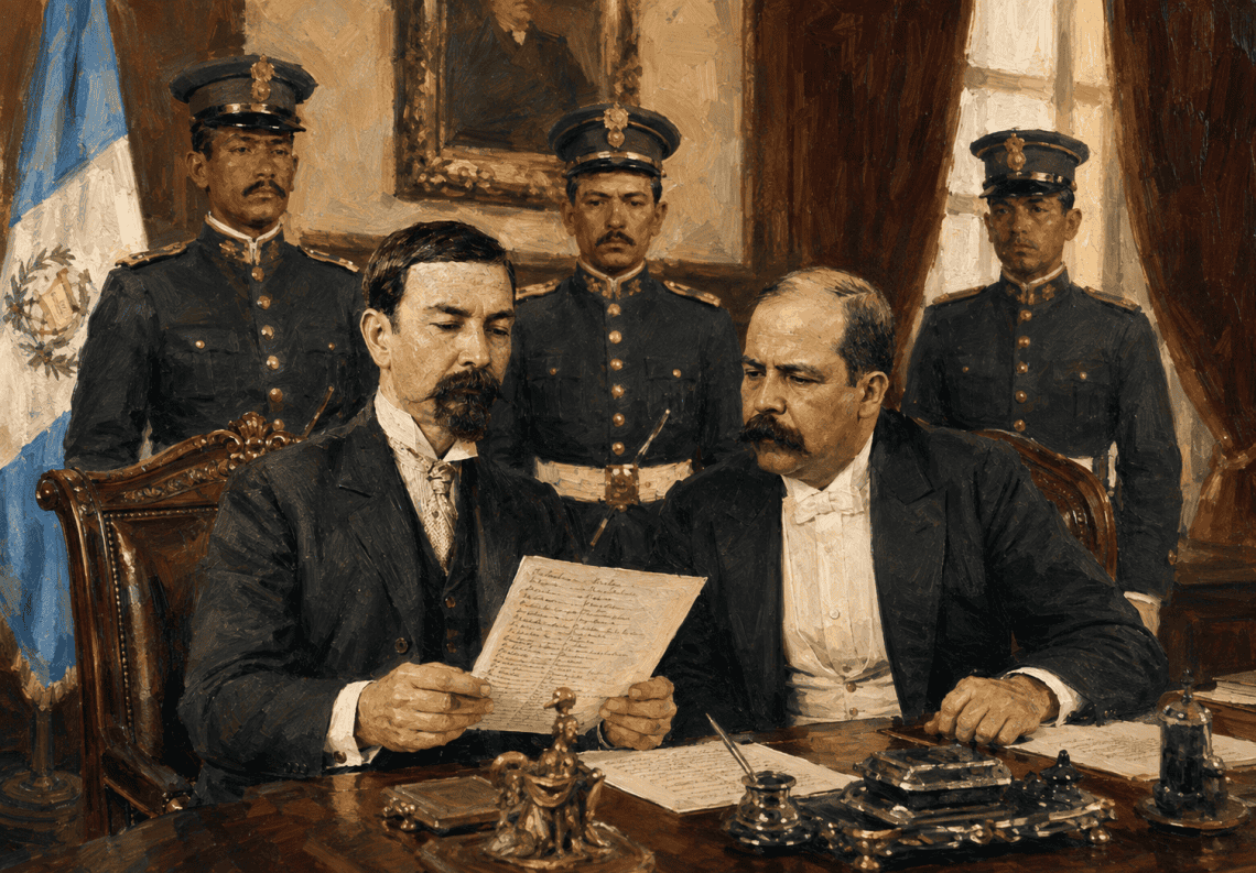 José María Reina Andrade había sido ministro de seguridad por casi 15 años, en la dictadura de Manuel Estrada Cabrera, que duró de 1898 a 1920. Sin embargo Reina Andrade logró salirse del gabinete antes de la caída del tirano. Después logró ser electo diputado y Presidió la Asamblea