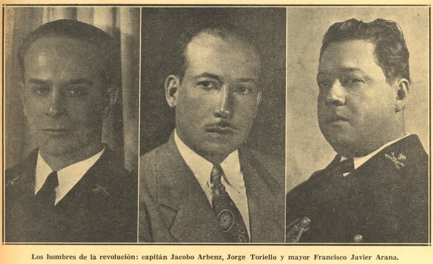 A pesar de sus diferencias, la Junta Revolucionaria de Gobierno condujo a Guatemala a un régimen democrático por primera vez en el siglo XX. El triunvirato cívico militar estuvo en el poder desde el 20 de octubre de 1944 hasta el 15 de marzo de 1945. Fotografía Diario El Imparcial