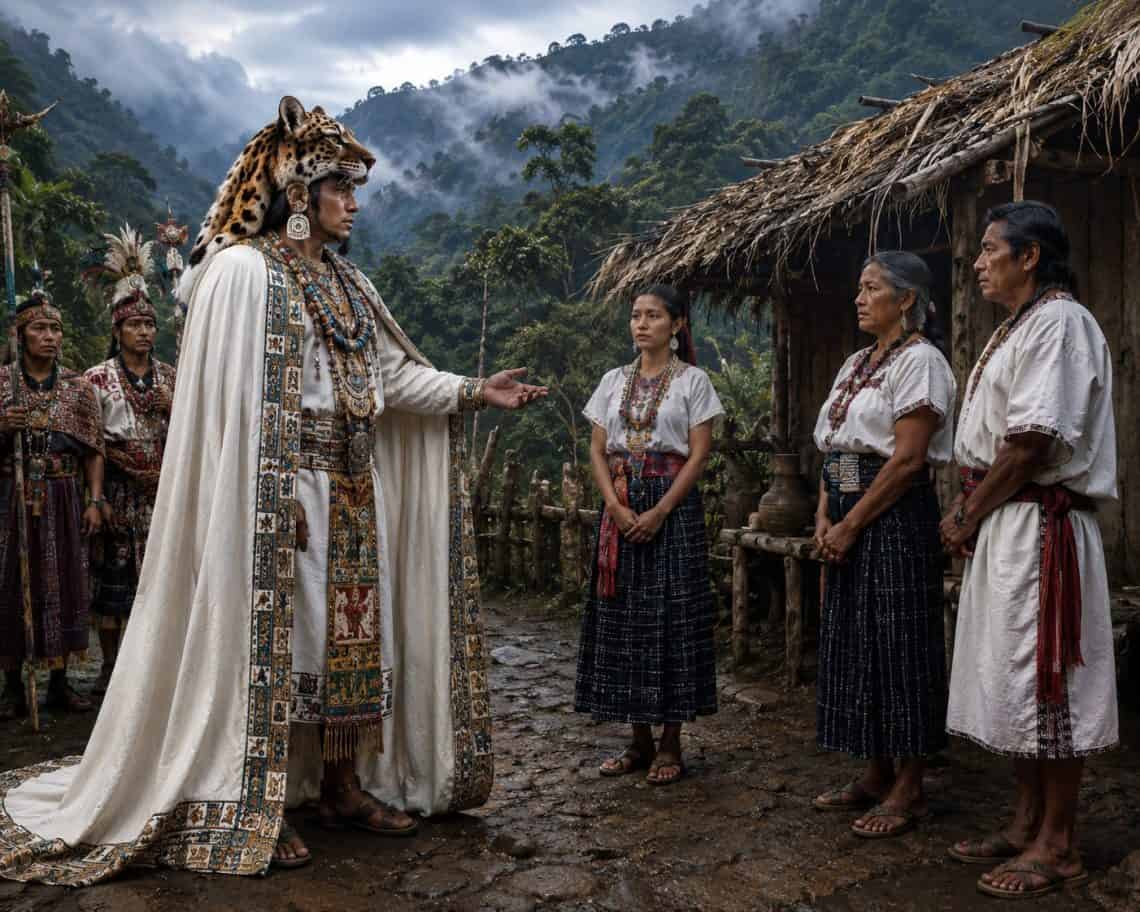 El grande y poderoso señor Tzuul'Taká quedó prendado de la belleza de Dominga y pidió su mano a sus padres. Se casaron y eran muy felices.