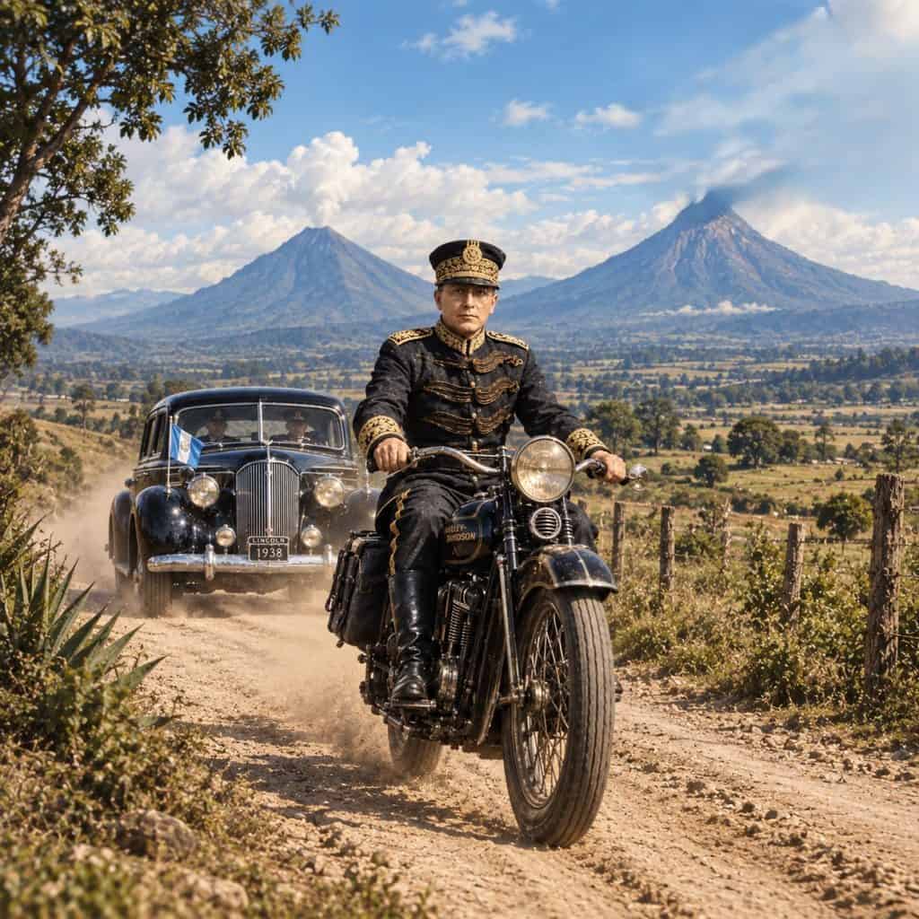 Una de las prácticas más usuales del presidente Jorge Ubico Castañeda era efectuar visitas sorpresivas a alcaldes y gobernadores, a borde de su motocicleta Harley Davidson.