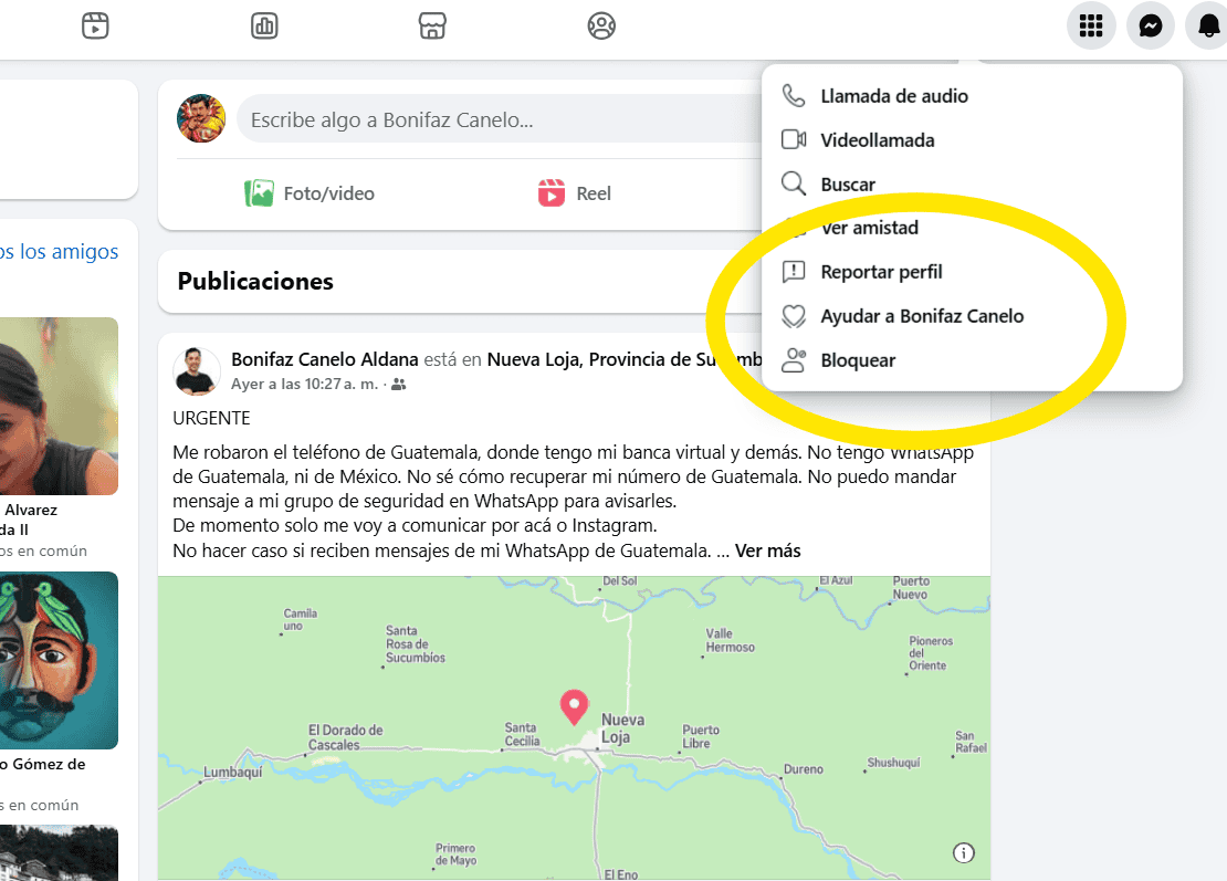 En su perfil de Facebook, Bonifaz Aldana, ha ido contando su recorrido y también su más reciente incidente, que no le desanima en su gran objetivo.
