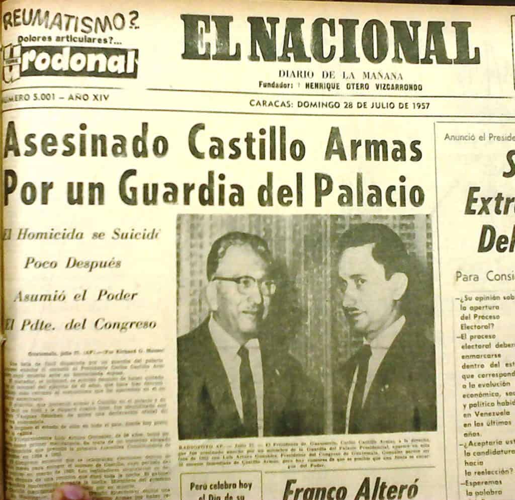 La noticia del magnicidio de Carlos Castillo Armas tuvo impacto continental. Así lo reflejó el diario El Nacional, de Caracas. – SoyMigrante.com REVISTA La noticia del magnicidio de Carlos Castillo Armas tuvo impacto continental. Así lo reflejó el diario El Nacional, de Caracas.