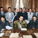 presidentes de guatemala 44 junta militar coroneles oscar mendoza azurdia roberto lorenzana y gonzalo yurrita 1957 – SoyMigrante.com REVISTA Primera conferencia de prensa de la junta militar, el 24 de octubre de 1957: anunciaban pronto retorno a la institucionalidad y también unas elecciones "libres", debido a que los señalamientos de supuesto fraude en los comicios del 20 de octubre habían motivado las protestas de seguidores del general Ydígoras Fuentes, quien quedó en segundo lugar.
