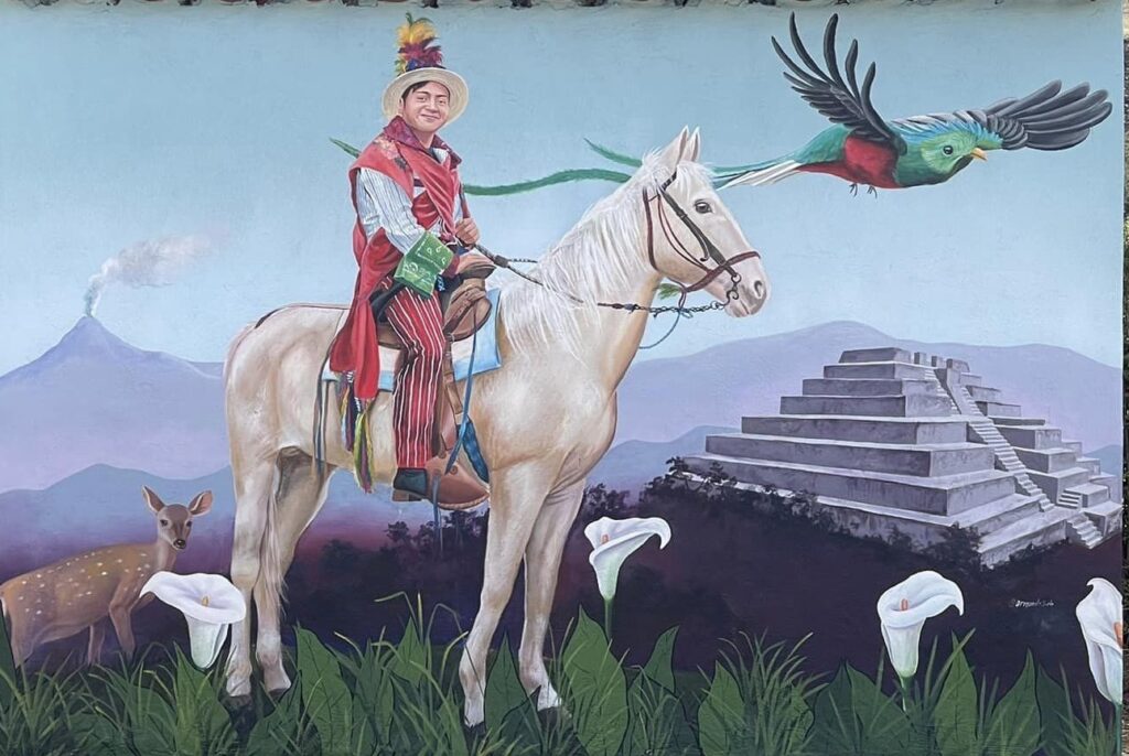 Fantástica pieza mural pintada en Huehuetenango por el artista local Armando Seb. (Vea más de sus trabajos en Facebook Armando Seb)