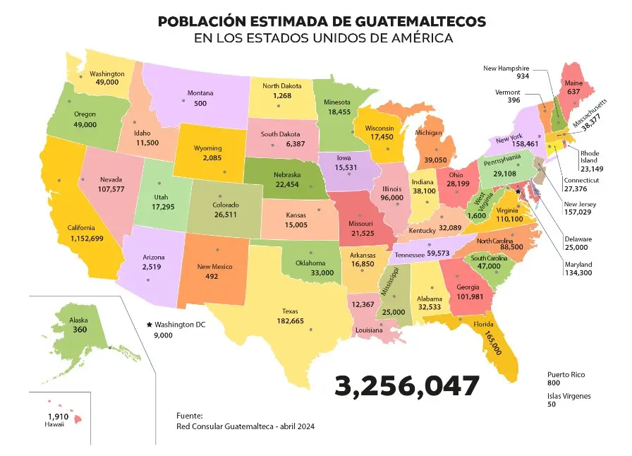 El mapa del Minex está actualizado hasta enero de 2024 y es la cifra más reciente así como la más documentada debido a que es recopilada por la red de consulados. (Captura de pantalla de la página web del Ministerio de Relaciones Exteriores) – SoyMigrante.com – SoyMigrante.com