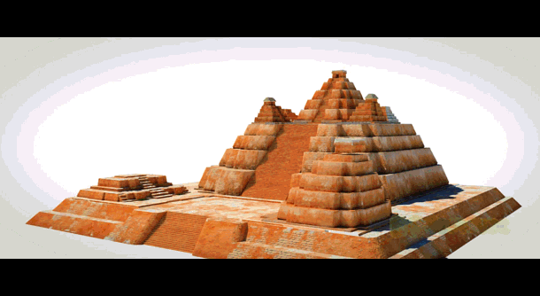 Animación 3 D de la pirámide La Danta elaborada en 2014 por http://www.warex3d.com/ , utilizado bajo licencia de Creative Commons – SoyMigrante.com – SoyMigrante.com