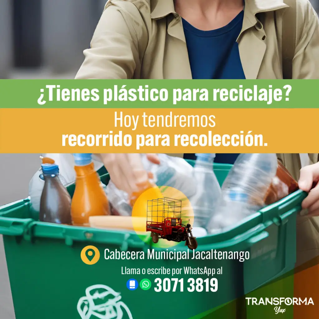 Yax Transforma es una cooperativa que colecta plásticos, limpia el medio ambiente y convierte dicho material en objetos utilitarios. Sus accesorios además reducen la tala de árboles. Es un proyecto visionario impulsado por un guatemalteco desde Jacaltenango.